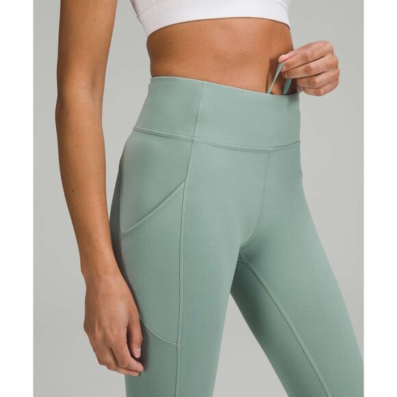 Lululemon Invigorate High Rise Crop Leggings Misty Glade Size 6 Women's - Picture 2 of 6